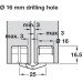 Zysa Hinge 180° Drilling Hole Ø 10-24 mm Unhanded design Drilling hole Ø 16 mm