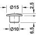 Cover Cap for Ø 10 mm Blind Holes Trim Ø 15 mm Solid Wood For push fitting Ash