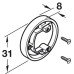 Cover Cap for Cup for Tiomos 95° Glass Door Hinge Round polished chrome