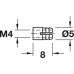 Sleeve with M4 Internal Thread for Ø 5 mm Hole For drill hole Ø 5 mm Length 8 mm