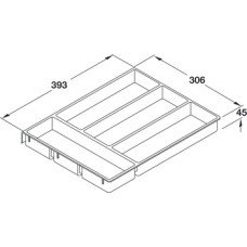 Plastic Cutlery Insert for Cabinet Width 450-600 mm White