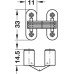 Concealed Hinge 180° for Minimum 16 mm Panel Thickness Unhanded design Brown plastic case
