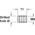 Glue-In Sleeve M4 - M8 Internal Thread Plastic with Grooves for Glue M6 internal thread for Ø 10 mm hole length 9 mm outer Ø 11 mm