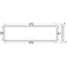 Ventilation Grille for Recess Mounting with Flanged Rim Straight-edged Ventilation area  23 cm2 length 175 mm recessed length 170 mm height 41 mm recessed height 35 mm white