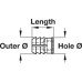 Glue-In Sleeve M4 - M8 Internal Thread Plastic with Grooves for Glue M4 internal thread for Ø 8 mm hole length 10 mm