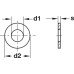 Washer Galvanized Steel Internal Ø 13 mm external Ø 37 mm thickness 3.0 mm