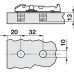 Mounting Plate Inline Dowel Fixing for Tiomos Click On System Hinges Height 2 mm