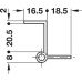 Cranked Hinge for Butting Overlay Doors Brass Crank L1 Left hand matt nickel plated