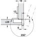 Exposed Axle Hinge 250° Full Overlay Mounting Aximat 100 For wooden doors Screw fixing cup Hospa screw fixing arm 48/6