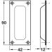 Flush Pull Handle 42 x 90 mm Brass or Zinc Alloy Suitable for timber sliding doors Satin nickel plated zinc alloy