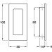Pull Handle Flush 102 x 50 mm Brass Concealed fixing Polished