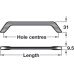 Pull Handle Zinc Alloy Fixing Centres 160-320 mm Plane Matt anthracite - fixing centres 320 mm