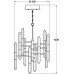 LED Ceiling Pendant Vertical Rated IP20 10 Arm 20 Light Shard Mains voltage Polished chrome finish