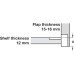 Flap Hinge 90° Plano Medial Zinc Alloy For screw fixing Dim x: 16 mm nickel plated