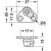 Mounting Bracket for Maxi Up 3675 Duo 3667 and Duo Forte Lid Stays For wooden flaps or flaps with aluminium frame from frame width 45 mm With slide on clip (for quick fixing) for Varianta special screw