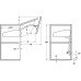 Bi-Fold Lift Up Fitting Set for 2-Piece Wooden Flaps Free Fold For cabinet height 720 mm 800/1000 mm general door width for 8.5-14.4 kg flap weight 3 connecting hinges included grey