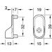 Rail End Support with Dowels for use with Oval Wardrobe Rails 15 mm Wide Zinc alloy Nickel plated finish