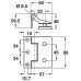 Slim Glass Door Hinge Suitable for Toughened Glass Doors 8-12 mm Thick Fernando Satin chrome plated finish