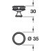 Knob Zinc Alloy Ø 35 mm Oberon Polished nickel