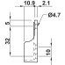 Rail End Support for use with Oval Wardrobe Rails 15 mm Wide Zinc alloy For screw fixing polished nickel plated finish