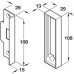 Rebate Set for Mortice Box Latches Aluminium Size 25 mm silver anodised