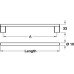 Bar Handle Aluminium Fixing Centres 160-1178 mm Graf 2 Black length 1200 mm hole centres 1178/589 mm