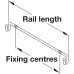 Door Front Mounting Rail for use with Laundry Baskets Rail length 170 mm