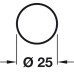 Wardrobe Rail Length 914-2438 mm Ø 19-25 mm White powder finish Diameter Ø 25 mm length 2438 mm