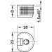 Connector Housing Plastic without Ridge Flush-Fitting Rafix-20 without plug without ridge with tightening element For wood thickness from 19 mm dim. A 9.5 mm drilling depth X 14.2 +0.2  white