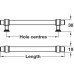 Pull Handle Zinc Alloy & Glass Fixing Centres 128-160 mm Glacio Polished nickel & clear - fixing centres 160 mm