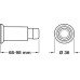 Door Stop Wall Mounted Overall Projection Adjustable 68-98 mm Brass Rubber Buffer Concealed fixing Satin chrome