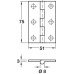 Butt Hinge Unwashered 75 x 51 mm Brass With brass pin Self colour