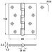Butt Hinge 102 x 89 mm 304 Stainless Steel Phoenix Slimline Grade 13 BS EN 1935 Square corners satin stainless steel