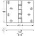 Projection Butt Hinge DPBW Brass Length x width: 100 x 127 mm max. clearance 67 mm polished