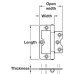 Flush Hinge Steel 105 Length x width: 50 x 24 mm flap thickness 1.2 mm zinc plated