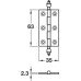 Butt Hinge Urn Finial 63 x 35 mm Brass Unwashered Length x width: 63 x 35 mm matt black