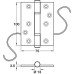 Butt Hinge Conductor 100 x 75 mm Brass C2 Copper plated