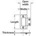 Flush Hinge Mild Steel 104 Hurlinge Length x width: 102 x 41 mm flap thickness 2 mm bright zinc