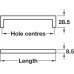 Pull Handle Zinc Alloy Fixing Centres 128-492 mm U Brushed copper finish fixing centres 192 mm