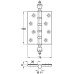 Butt Hinge Urn Finial 100 x 75 mm Brass Satin chrome plated