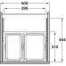 Pull Out Waste Bin VS ENVI Space S For cabinet width 500 mm 1x 12 1x 15.5 litres
