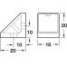 Corner Connector with Cover Cap Width 18 mm Mini Dark brown