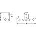 Coat Hook Double Face Fixing Zinc Alloy Hole Centres 20 mm Bronzed and brushed