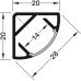 Aluminium Profile for LED Flexible Strip Lights Loox 2195 To suit Loox LED flexible strip lights Wth milky cover for corner mounting