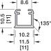 Plastic Profile for Recess Mounting Loox 5 LED Strip Lights 1101 Length 3000 mm internal width 8 mm Black