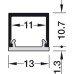 Aluminium Profile for Surface Mounting Loox5 LED Flexible Strip Lights 2101 Length 3000 mm depth 10.7 mm diffuser width 13 mm Silver coloured