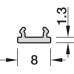 Replacement Diffuser Profile Width 8 mm Length 3000 mm for Loox5 Aluminium Profiles Polycarbonate White