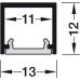 Aluminium Profile for Surface Mounting Loox5 LED Flexible Strip Lights 2102 Length 3000 mm depth 12 mm diffuser width 11 mm Silver coloured