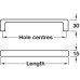 Pull Handle Fixing Centres 160 - 320 mm Encanto Graphite texture 320 mm hole centres