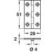 Broad Style Hinge 51 x 29 mm Brass With brass pin Satin chrome
